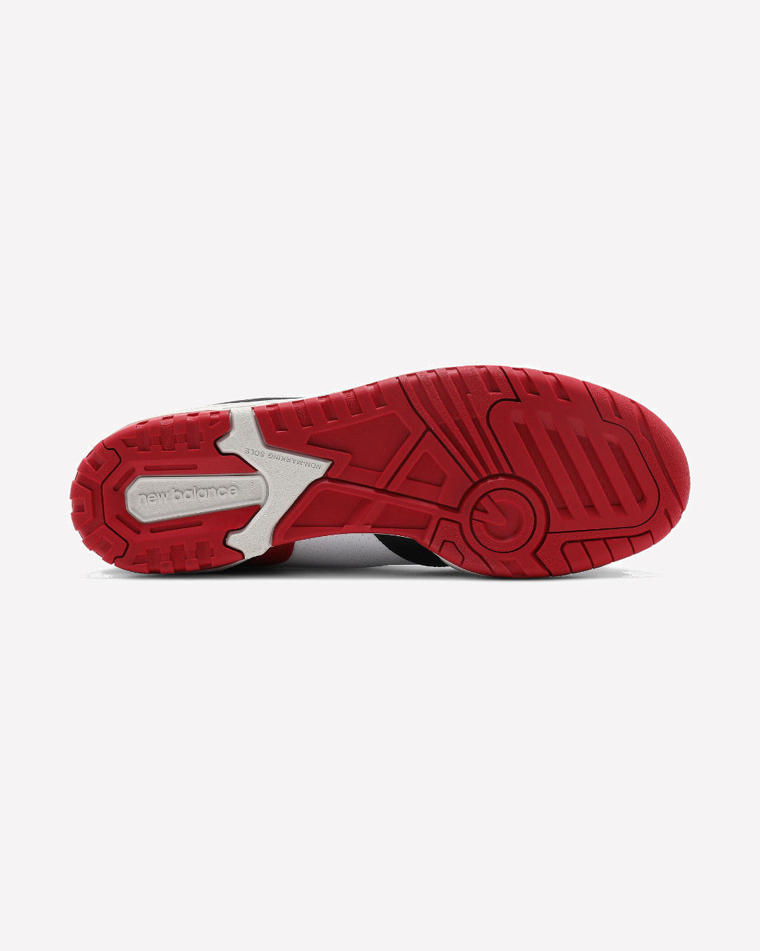New Balance 550 White Red Black — vista superior