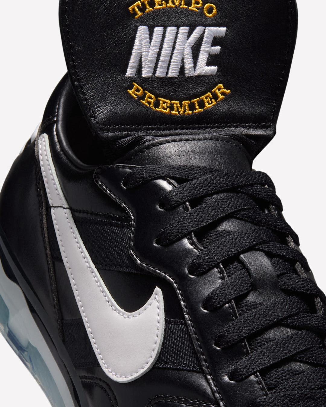 Nike Cryoshot Tiempo Premier 1994 Black White — detalle del lateral