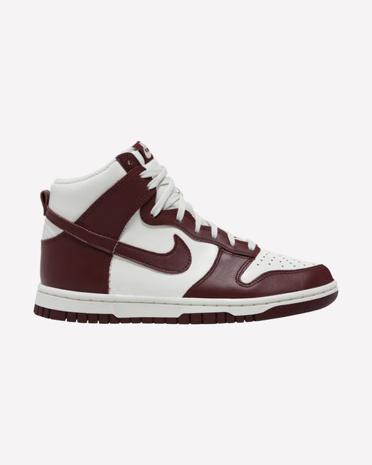 Nike Dunk High Sail Team Red — vista frontal