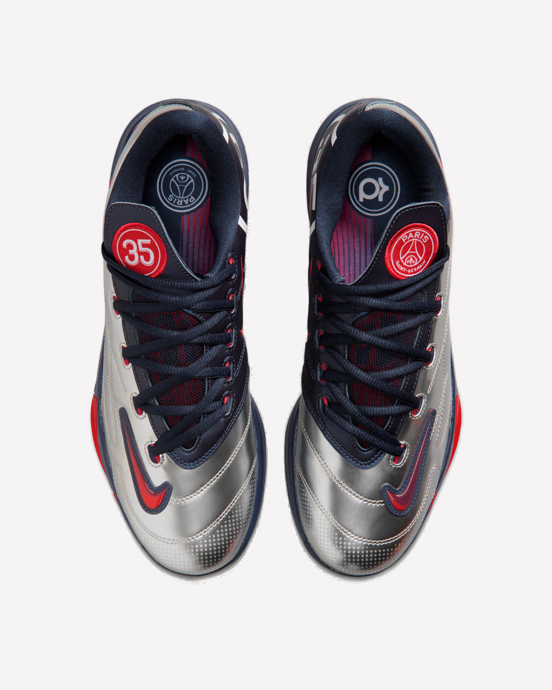 Nike KD 6 PSG Paris Saint-Germain Metallic Silver Navy — vista superior