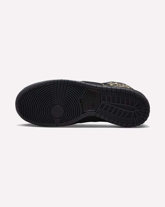 Nike SB Dunk High FAUST Black Gold — vista lateral derecha