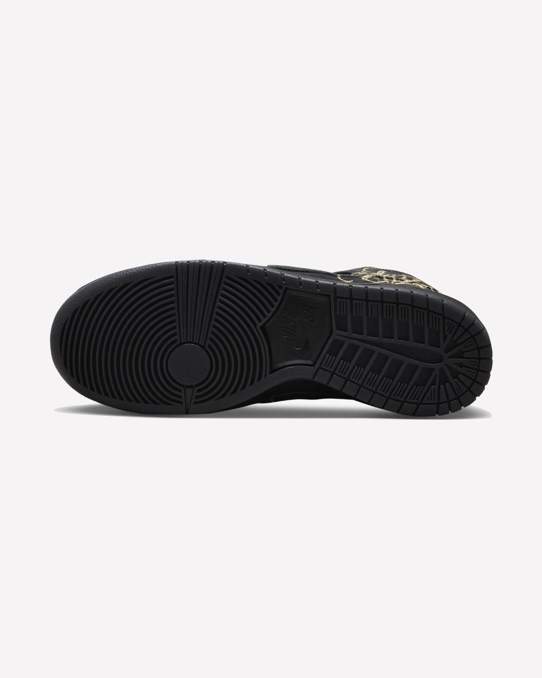 Nike SB Dunk High FAUST Black Gold — vista lateral derecha