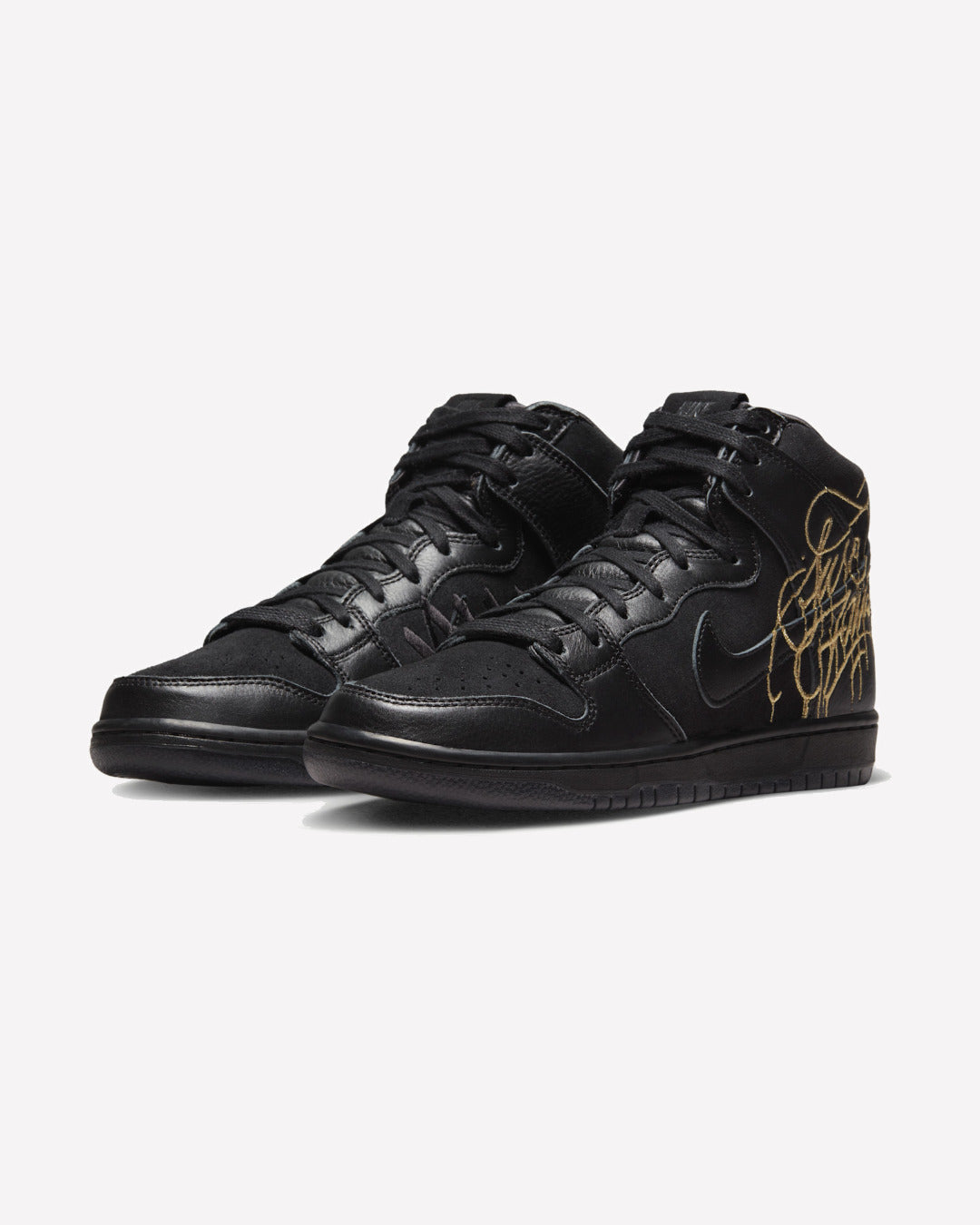 Nike SB Dunk High FAUST Black Gold — vista trasera