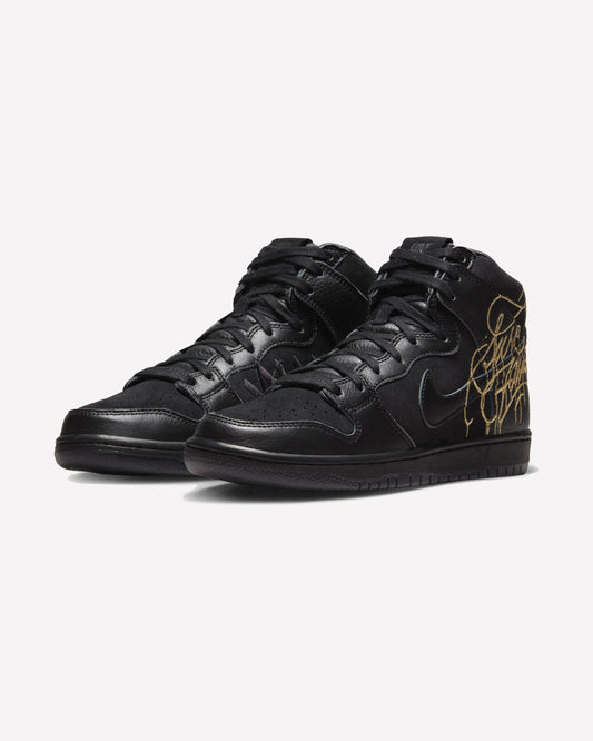 Nike SB Dunk High FAUST Black Gold — vista trasera