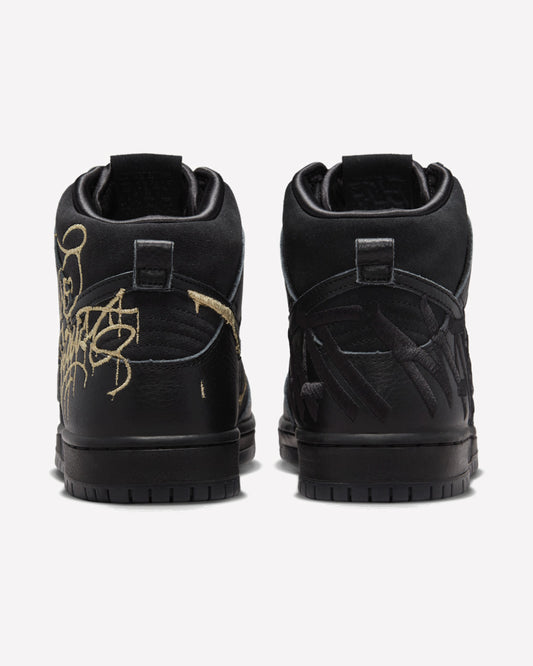 Nike SB Dunk High FAUST Black Gold — vista superior