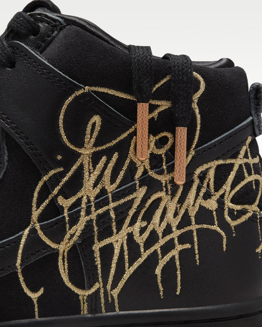 Nike SB Dunk High FAUST Black Gold — par completo
