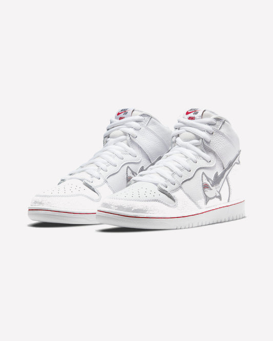 Nike SB Dunk High Oski Great White — detalle del shark