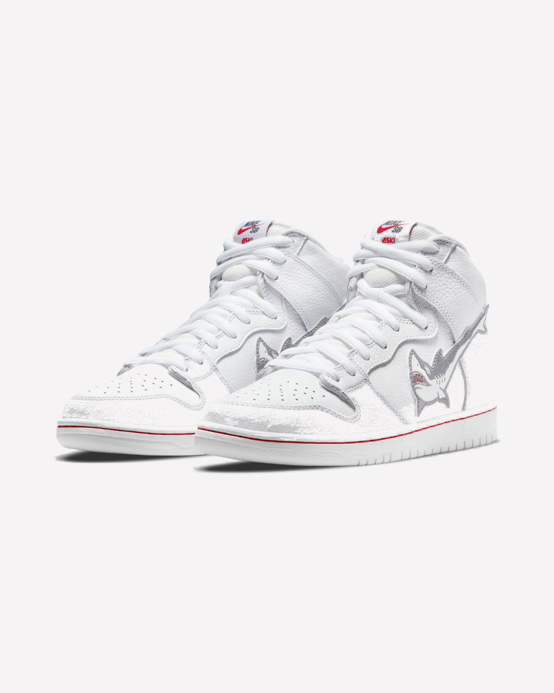 Nike SB Dunk High Oski Great White — detalle del shark