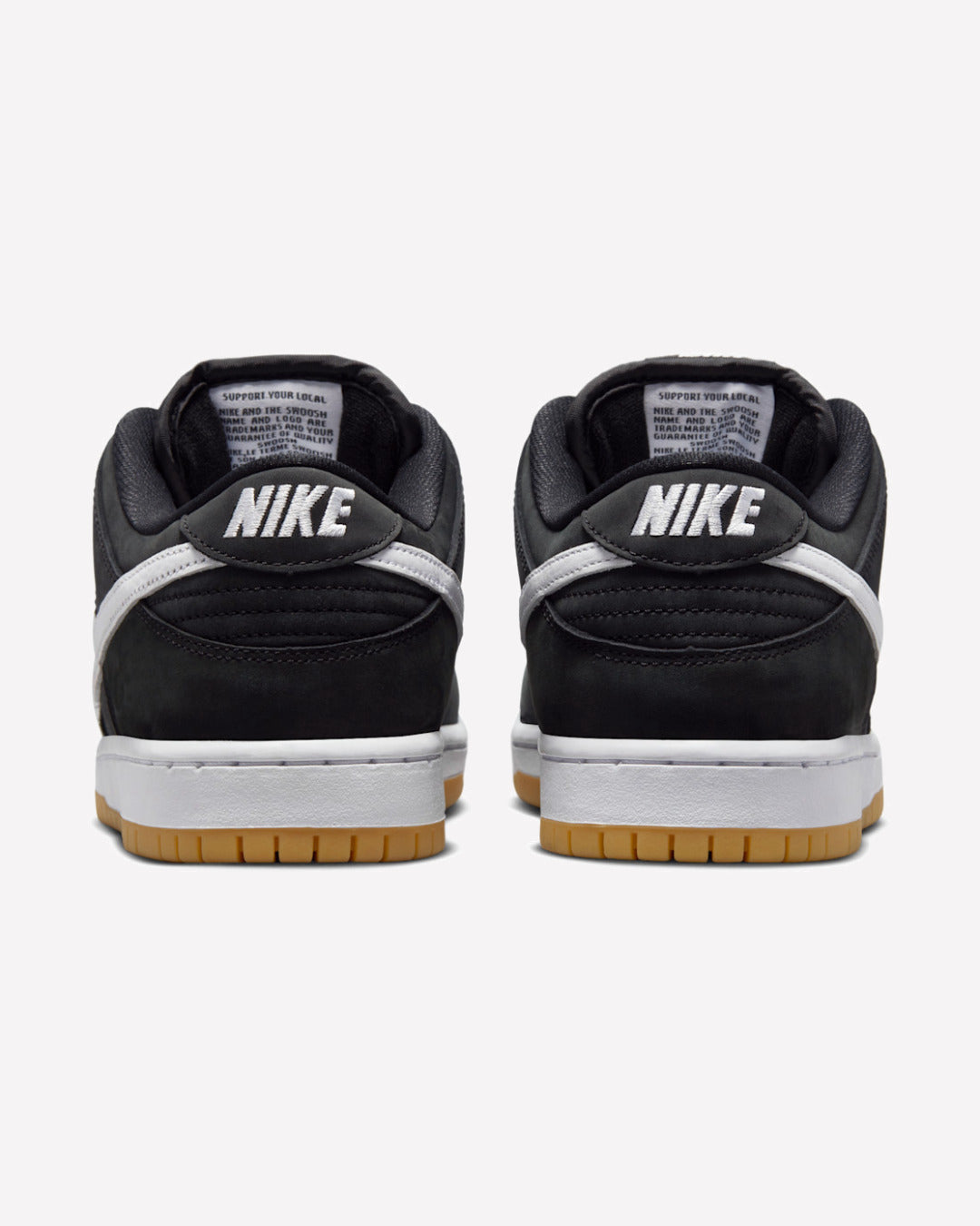 Nike SB Dunk Low Pro Black Gum — detalle de la suela