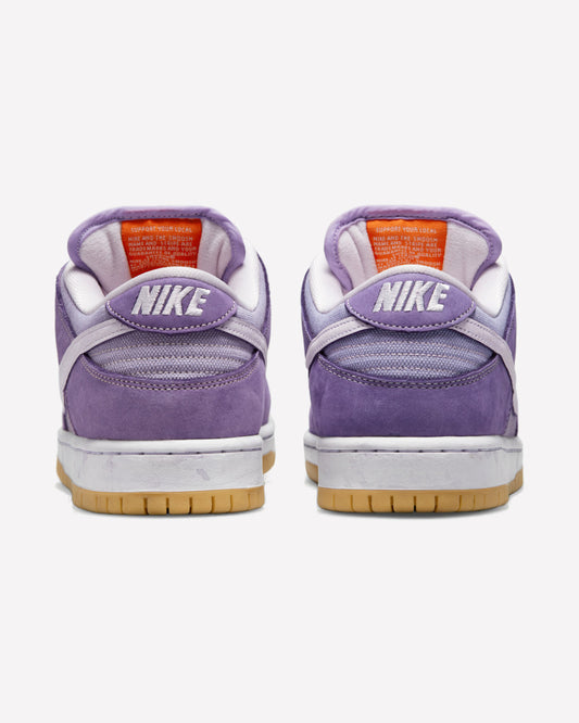 Nike SB Dunk Low Pro ISO Orange Label Lilac — vista de la suela