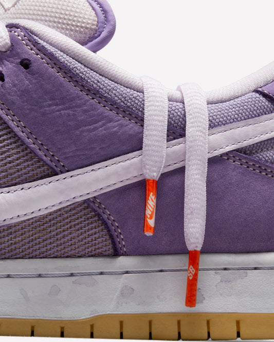 Nike SB Dunk Low Pro ISO Orange Label Lilac — vista del par