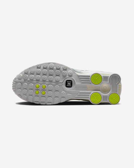 Nike Shox R4 White Metallic Silver Volt