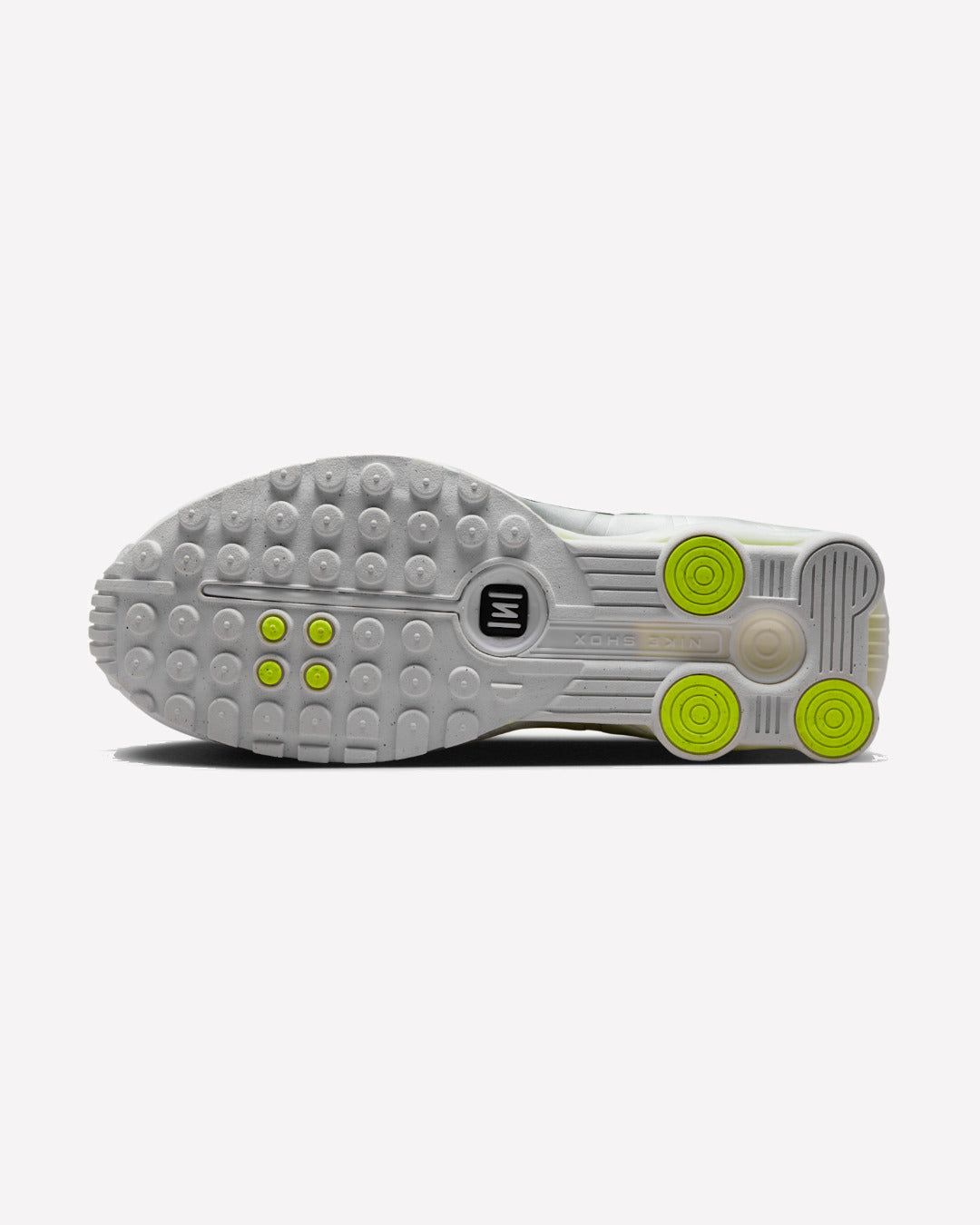 Nike Shox R4 White Metallic Silver Volt