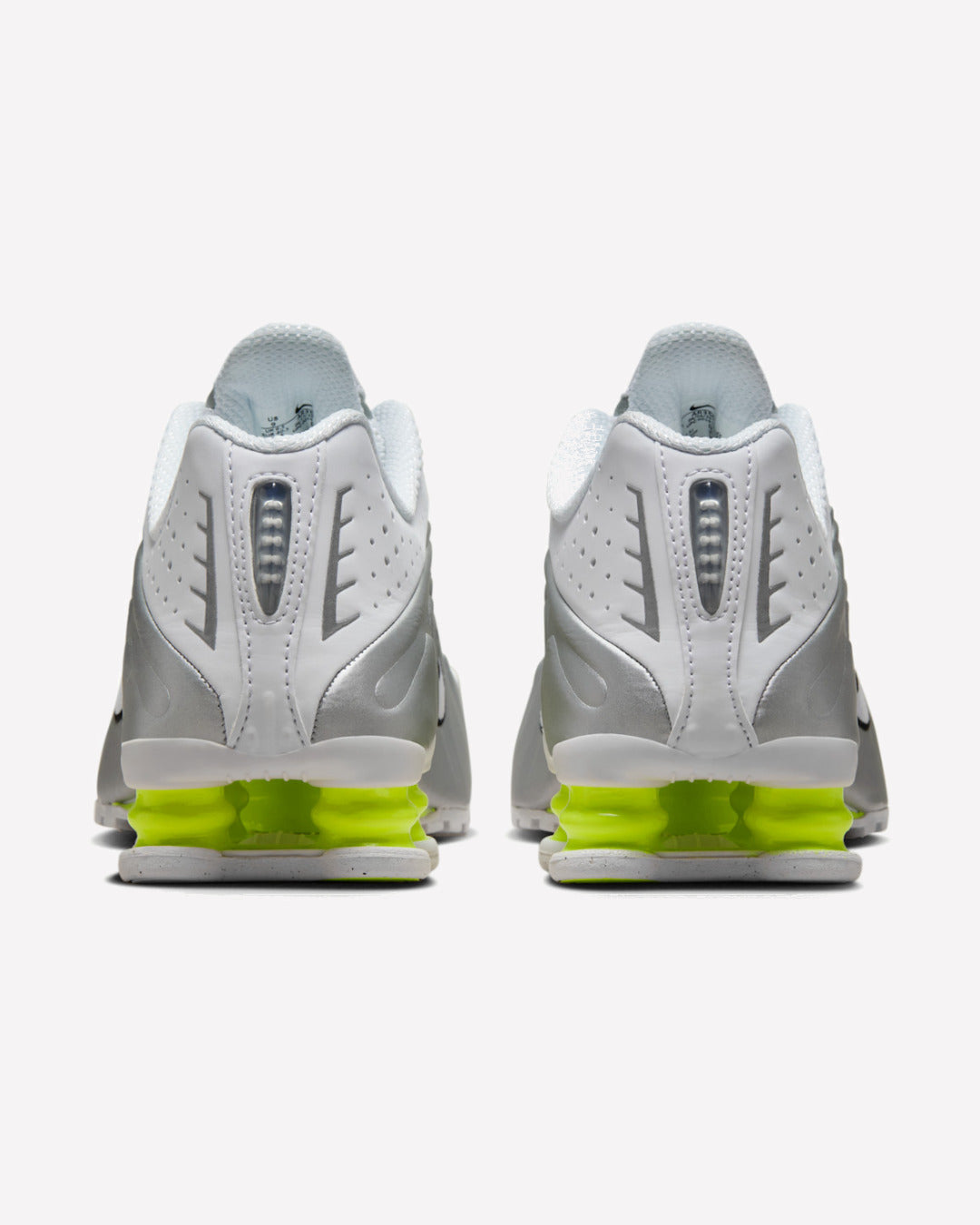 Nike Shox R4 White Metallic Silver Volt